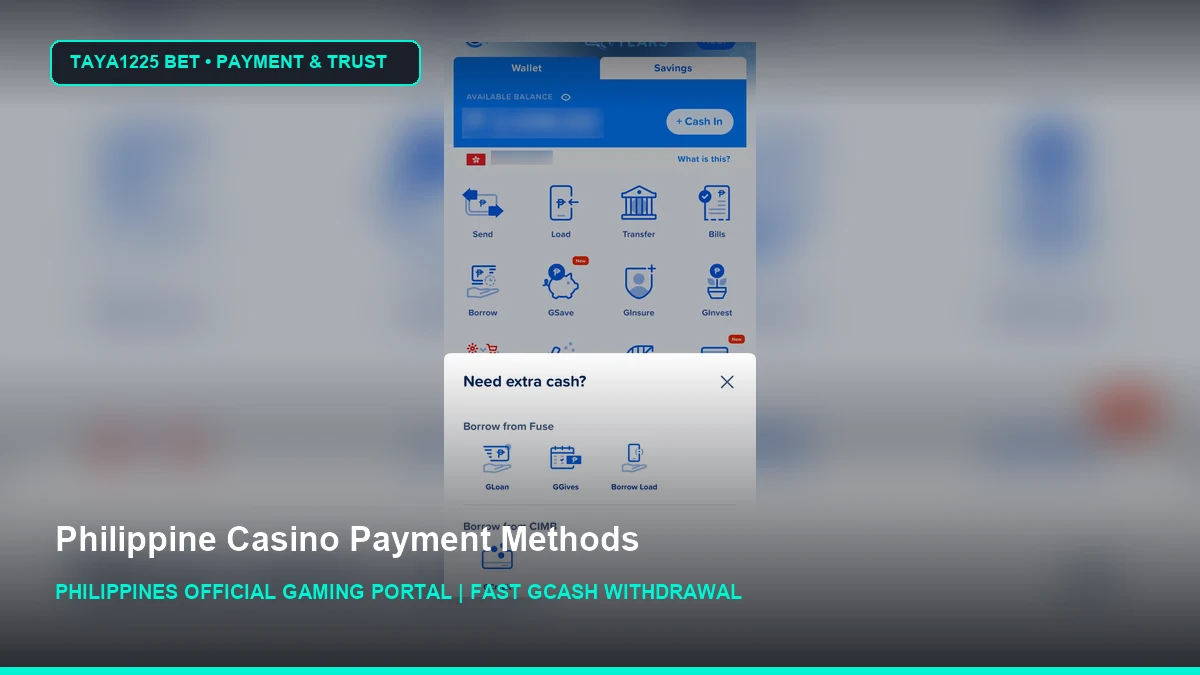 Philippine Casino Payment Methods - Taya1225 Bet Philippines